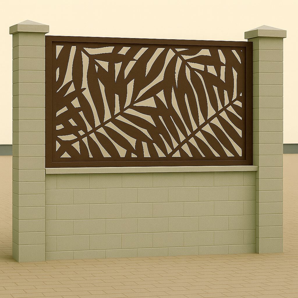 Kerítés betét/korlát lemez - Leveles minta 2.