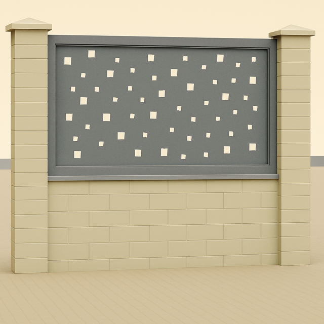 Kerítés betét/korlát lemez - Minimál minta 3.