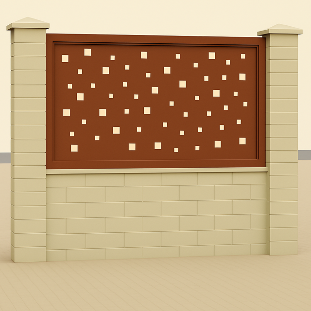 Kerítés betét/korlát lemez - Minimál minta 3.