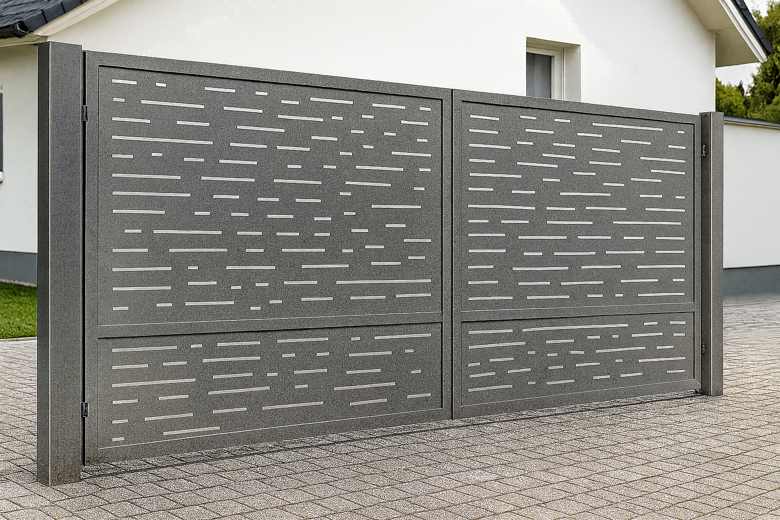 Kétszárnyú kapura lemezek - Sűrű minimál minta