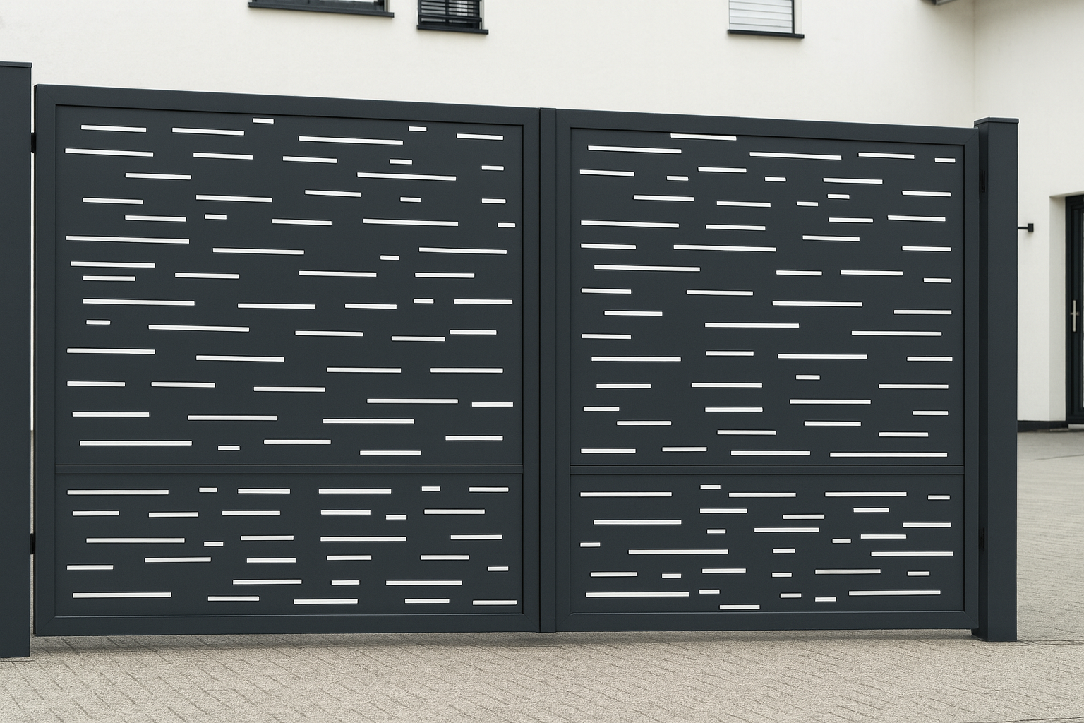 Kétszárnyú kapura lemezek - Sűrű minimál minta