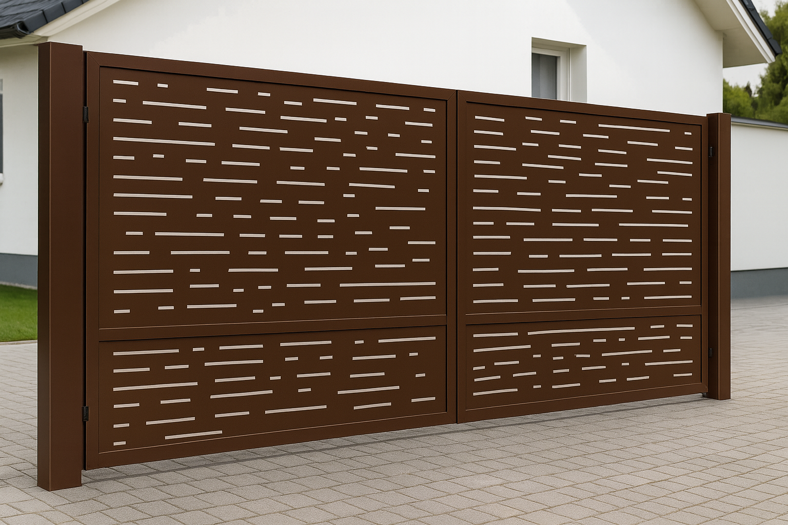 Kétszárnyú kapura lemezek - Sűrű minimál minta