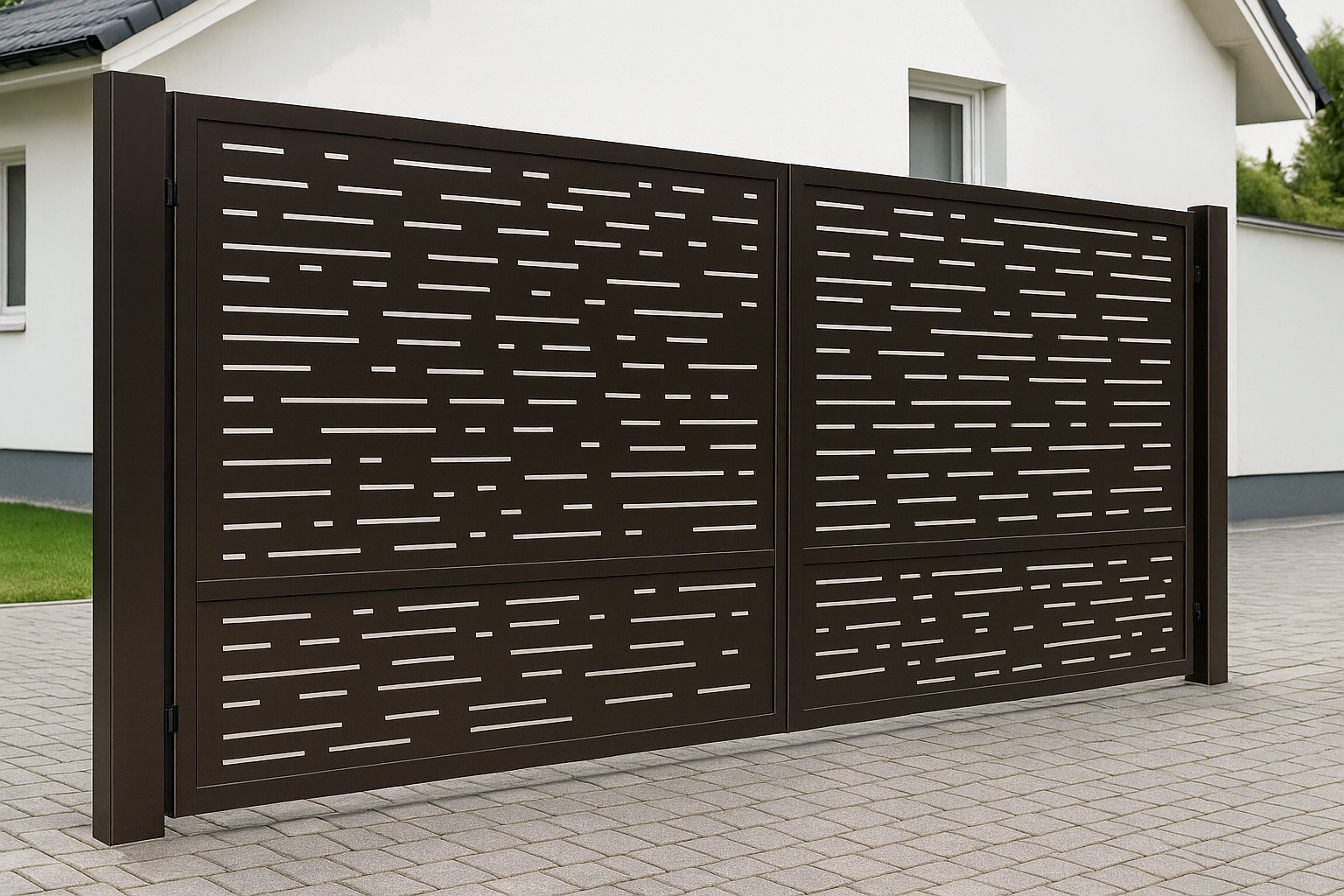 Kétszárnyú kapura lemezek - Sűrű minimál minta