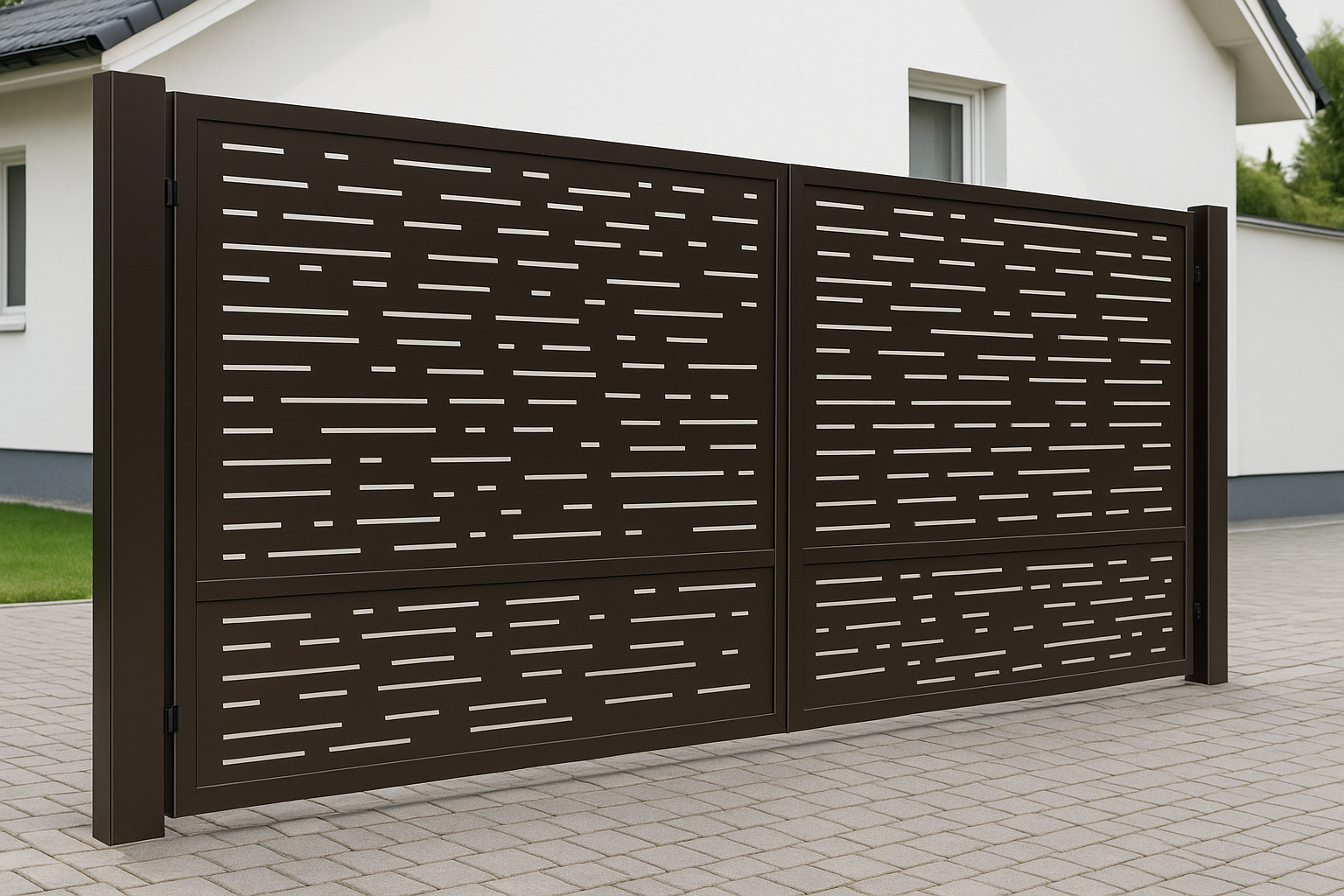 Kétszárnyú kapura lemezek - Sűrű minimál minta