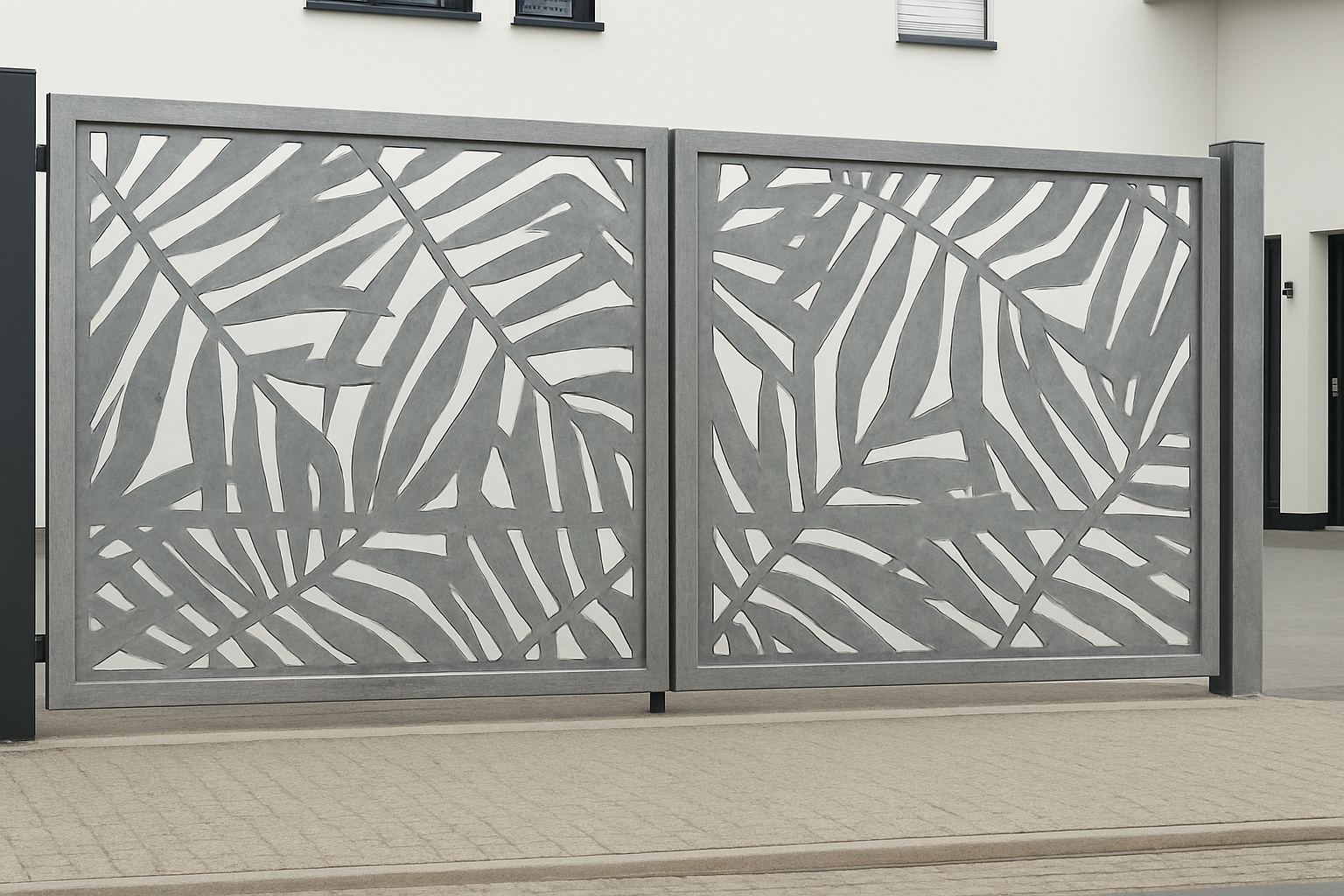 Kétszárnyú kapura lemezek -Leveles minta 2.