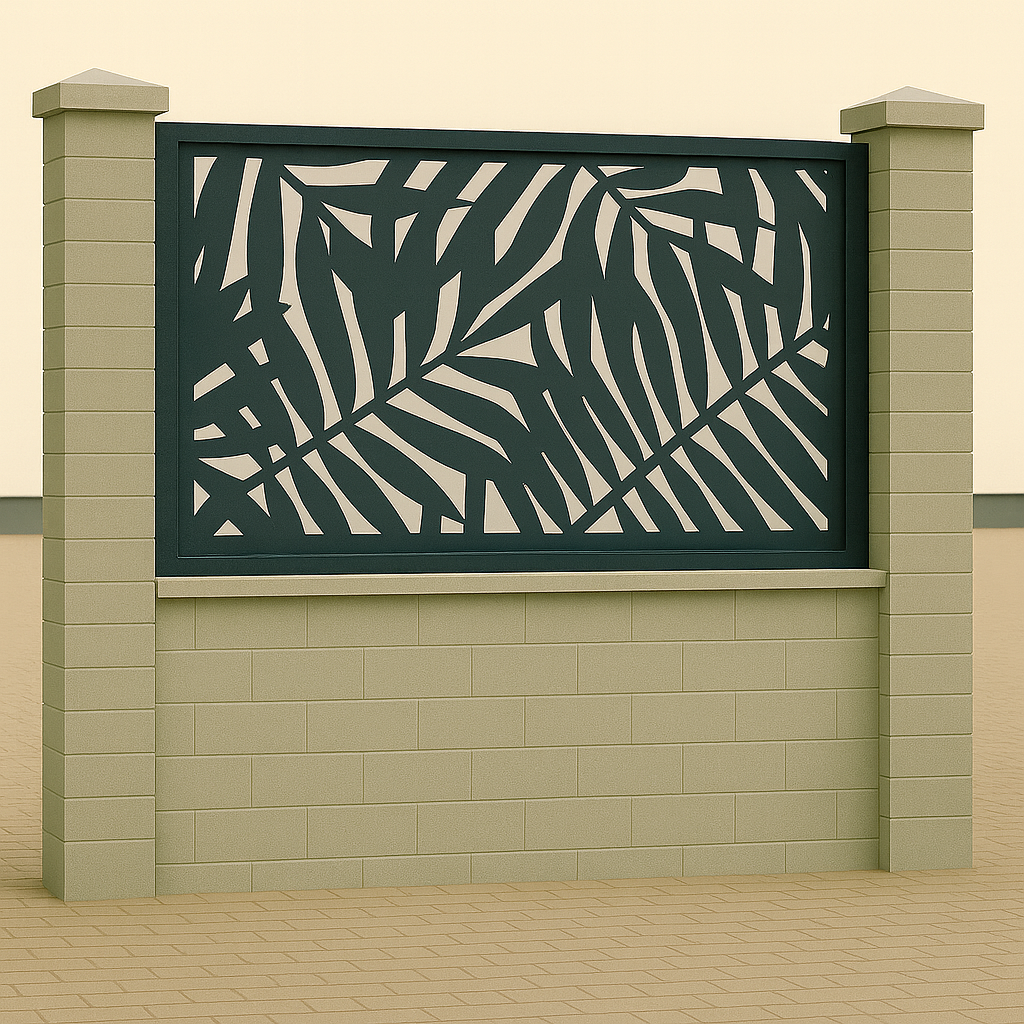 Kerítés betét/korlát lemez - Leveles minta 2.