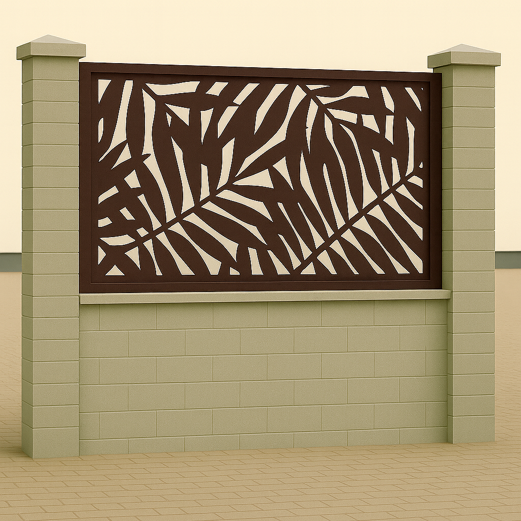 Kerítés betét/korlát lemez - Leveles minta 2.