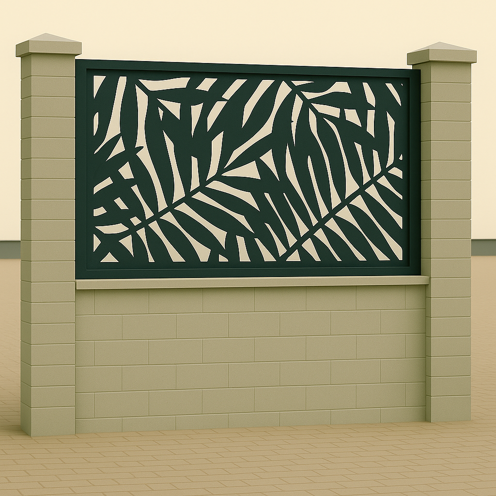 Kerítés betét/korlát lemez - Leveles minta 2.