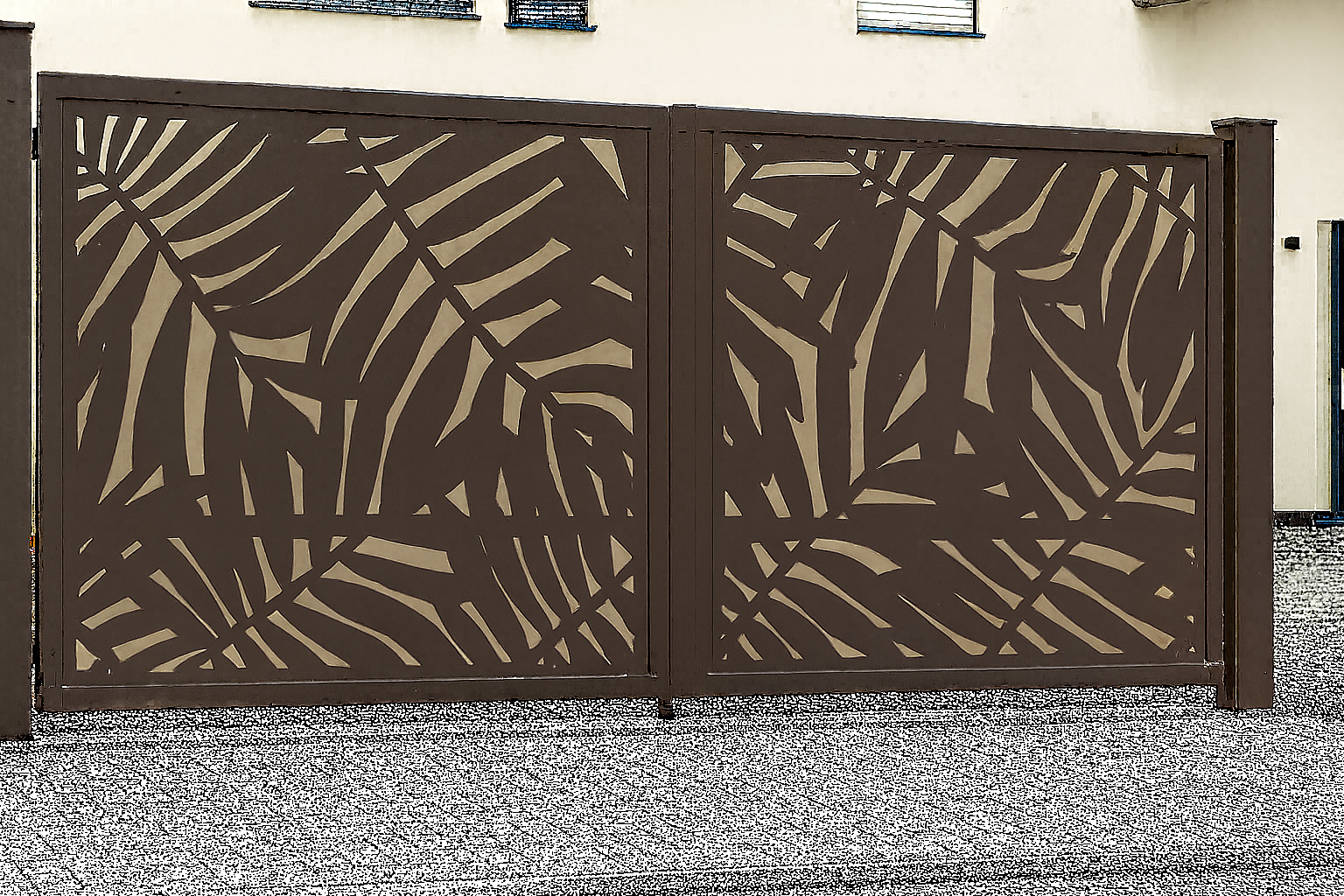 Kétszárnyú kapura lemezek -Leveles minta 2.