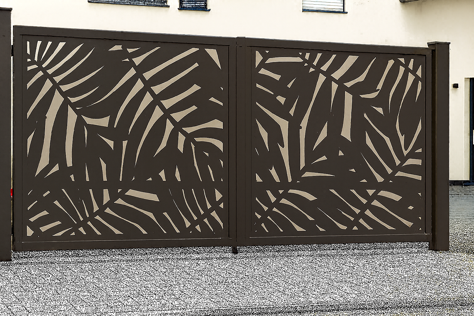 Kétszárnyú kapura lemezek -Leveles minta 2.