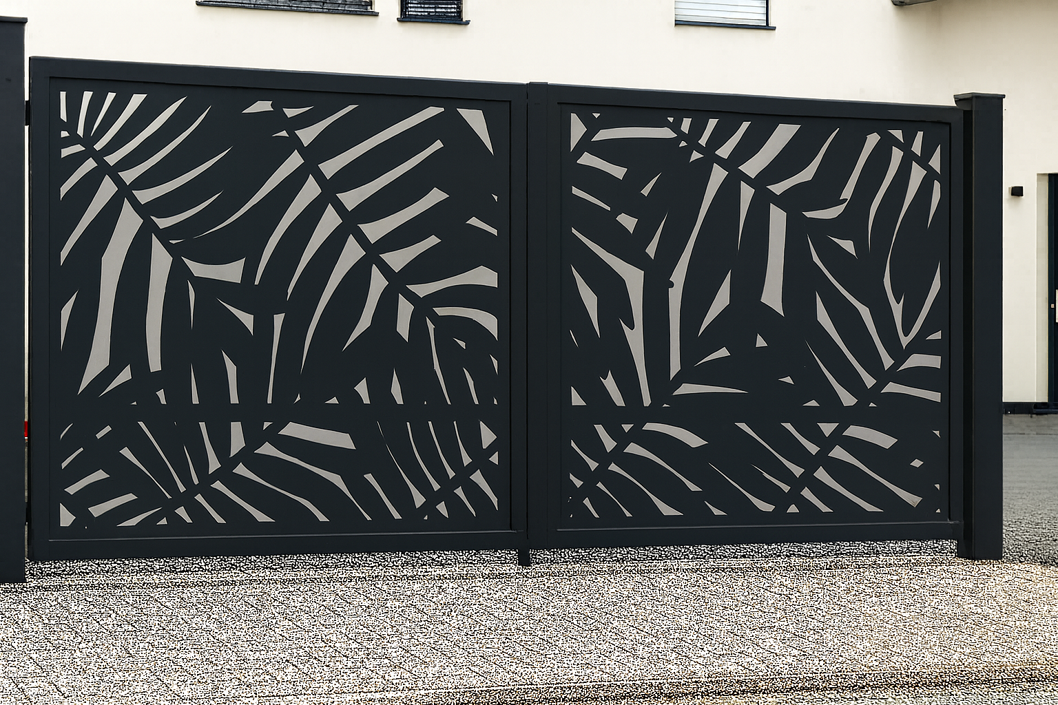 Kétszárnyú kapura lemezek -Leveles minta 2.