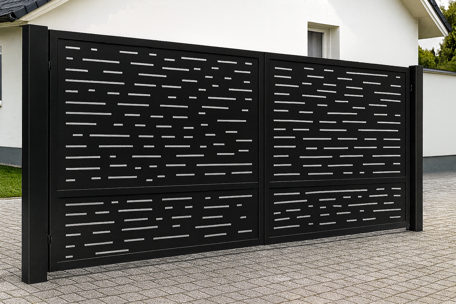 Kétszárnyú kapura lemezek - Sűrű minimál minta